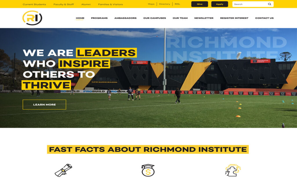 Website Design Melbourne - Richmond Institute Desktop Web